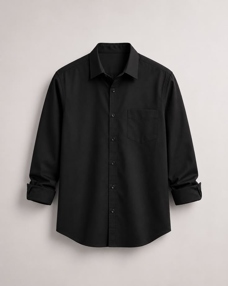 Super Combed Cotton Rich Full Sleeve Knit Shirt - Black - Image 4