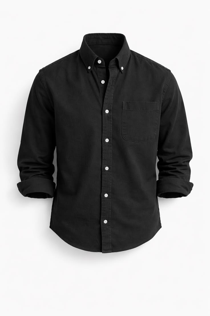 Super Combed Cotton Rich Full Sleeve Knit Shirt - Black - Image 3