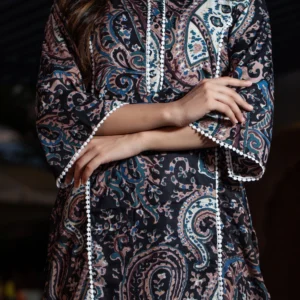 Tabeedah Women Self Design Cotton Blend Pakistani Kurta